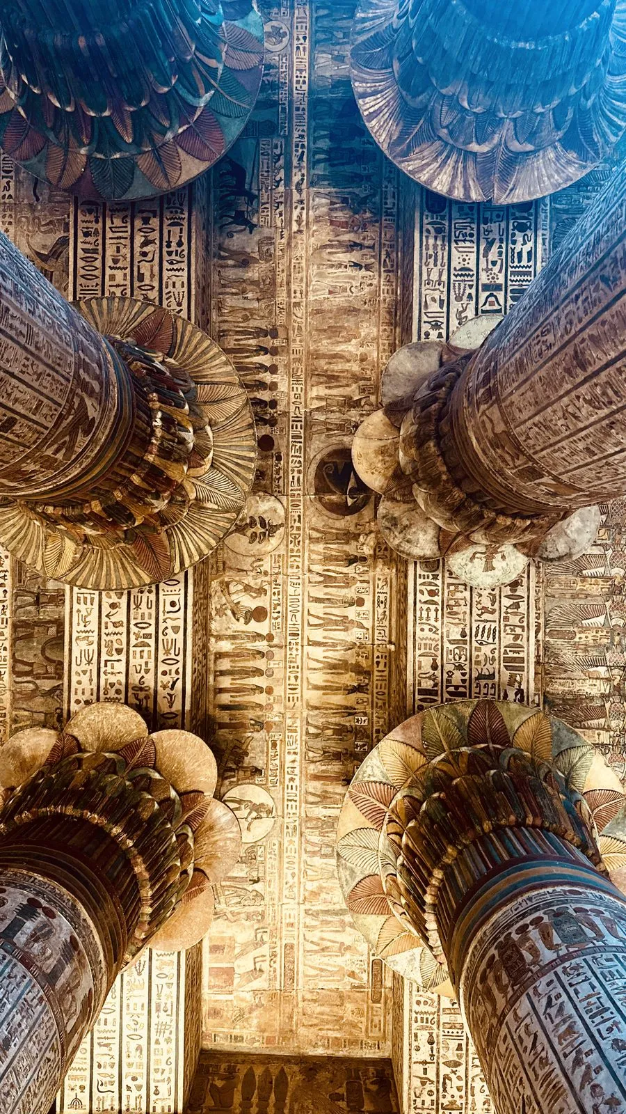 Look up at Esna: the restored ceiling