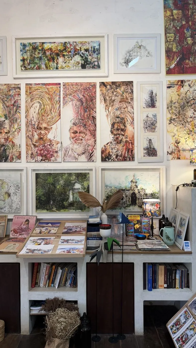 Galle day walk: an art gallery wall of portraits and watercolours