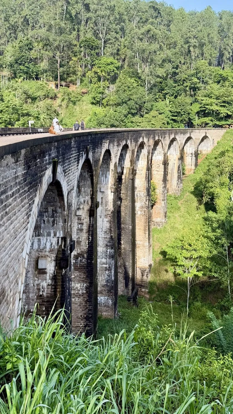 Walking the tracks across the bridge