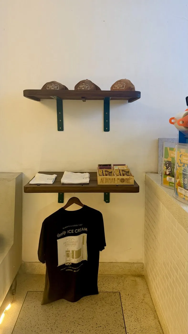 Parlour merch shelf