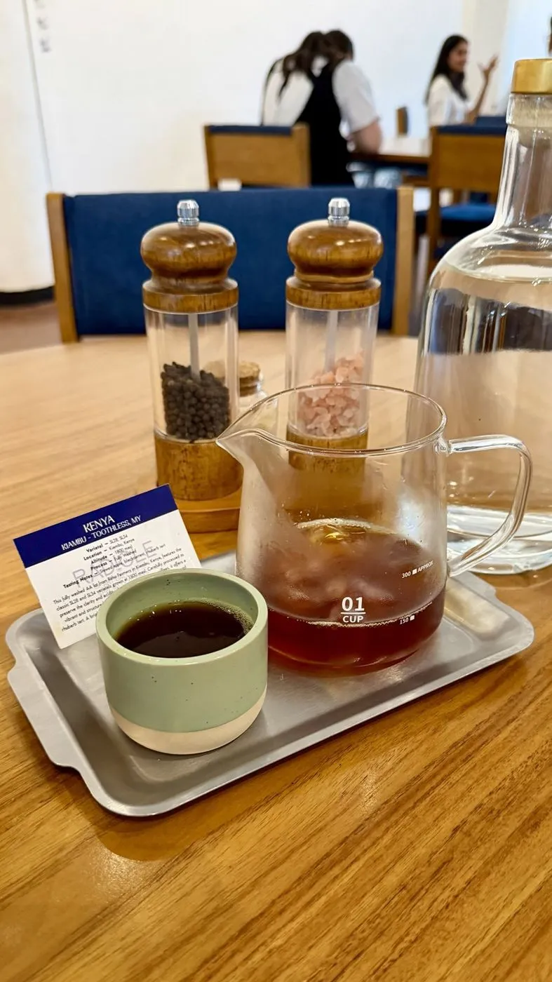 Pour-over of a Kenyan Kiambu single origin