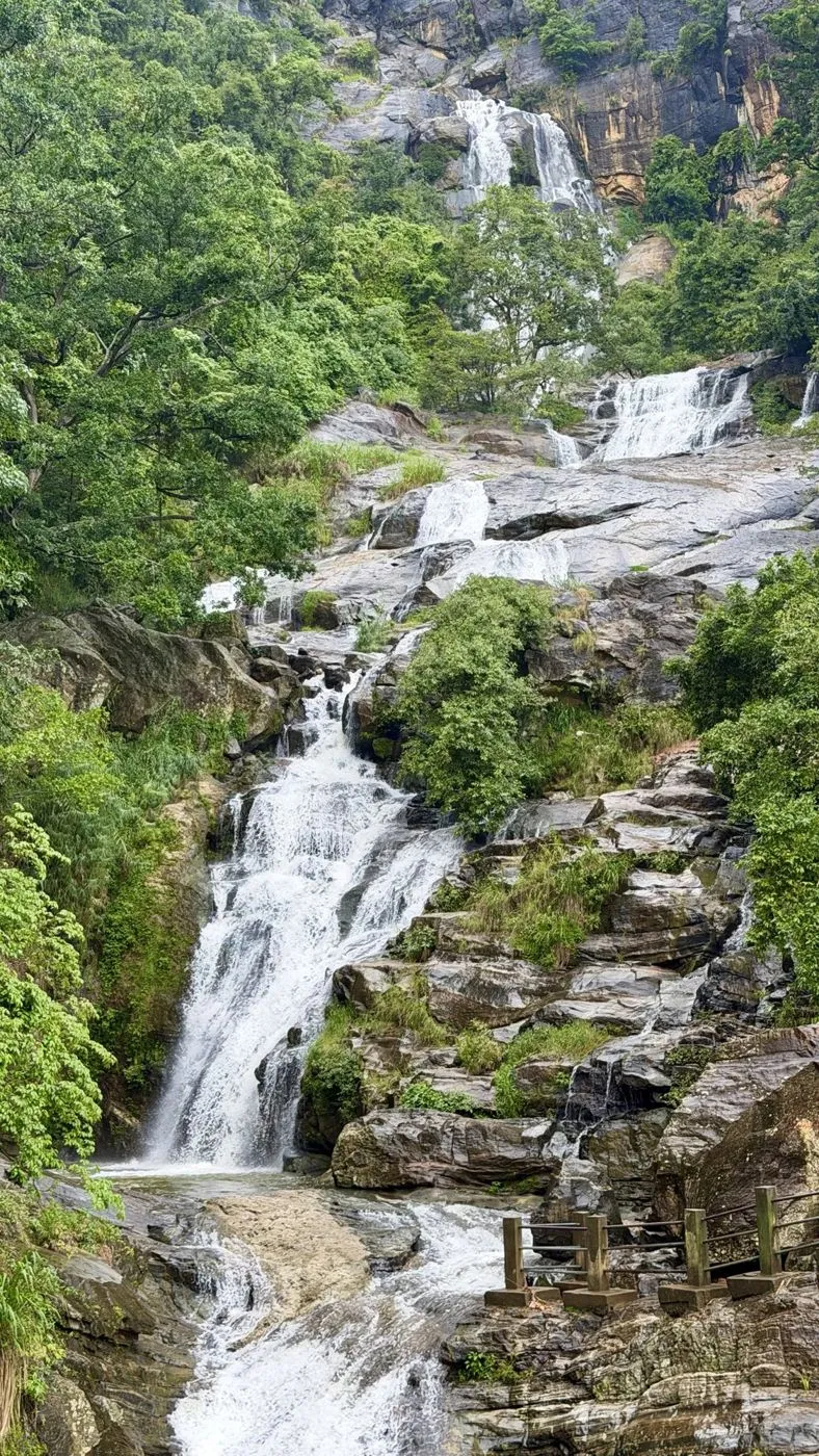 Tier after tier of white water after the rain