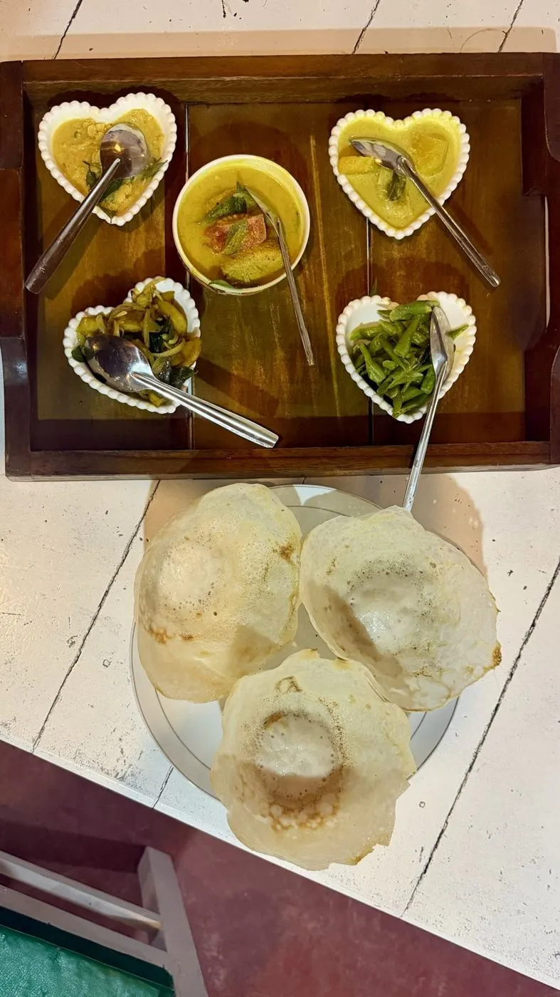 Hoppers with five curries